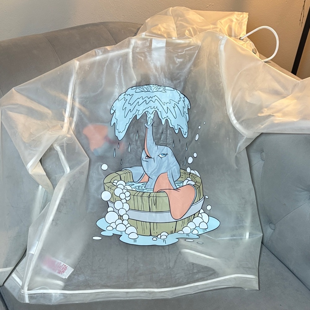 Disney Clear Rain Jacket with Dumbo Design